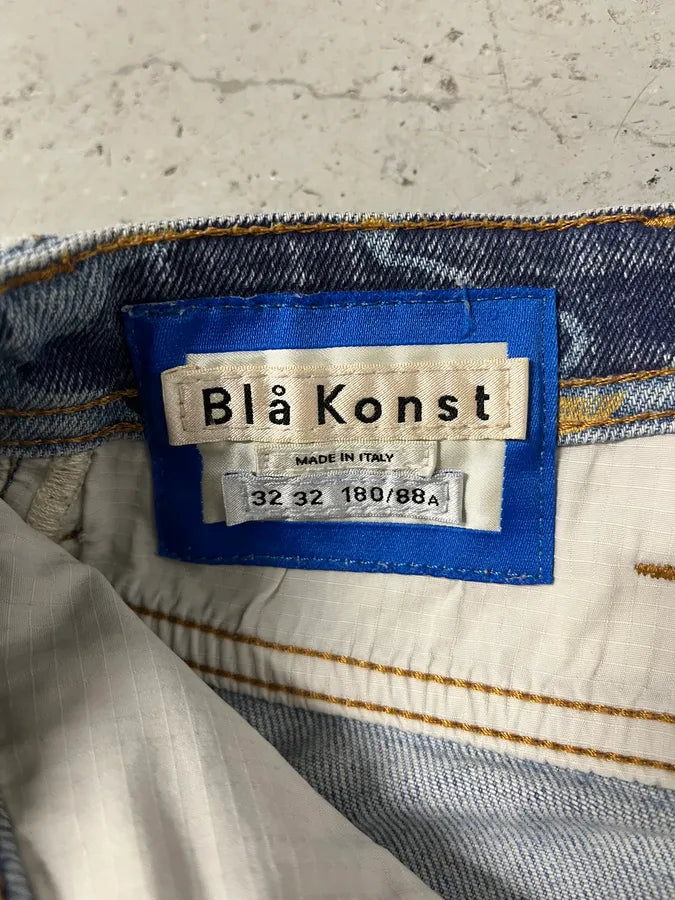 Acne Studios Blue Denim Camouflage Jeans (S/M) MIEzRPw 9