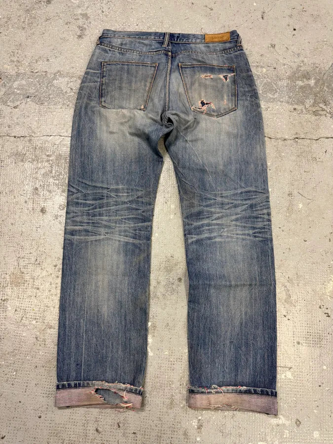 Acne Studios Blue Distressed Denim Jeans (M) devqhAW 2