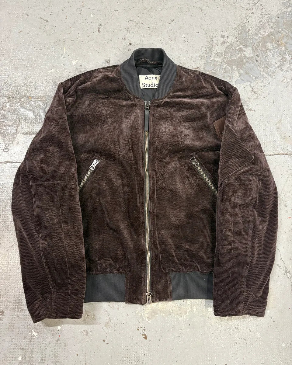 Acne Studios Brown Bomber Velvet Jacket gHsWteY 0