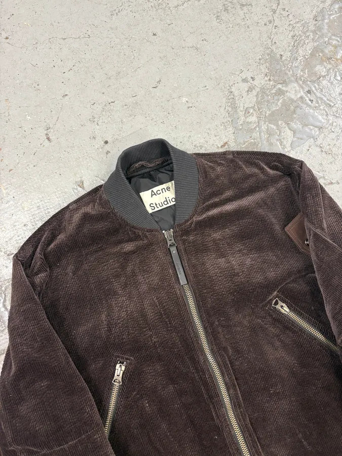 Acne Studios Brown Bomber Velvet Jacket gHsWteY 4