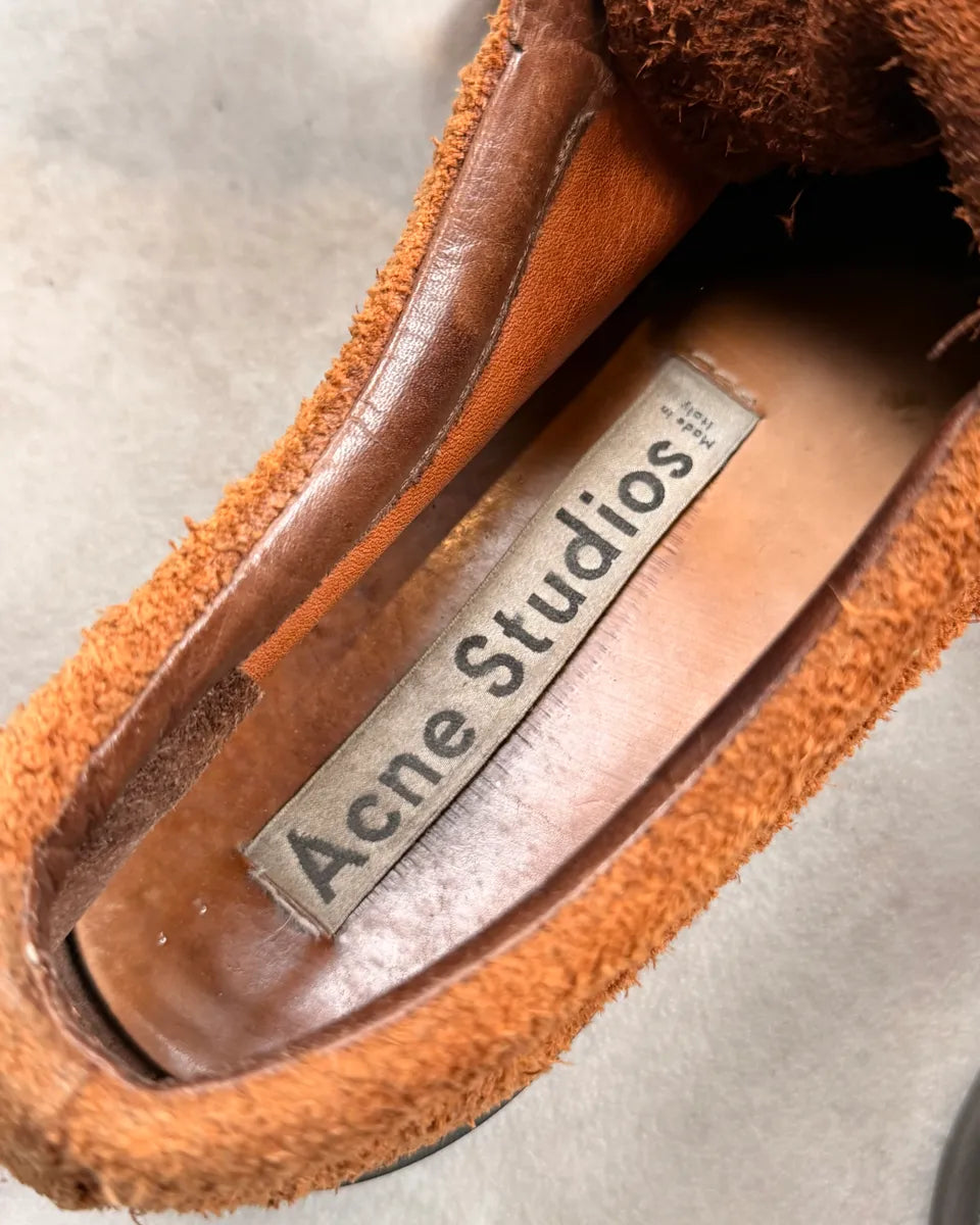 Acne Studios Brown Suede Leather Low Sneakers IjLSEWj 9