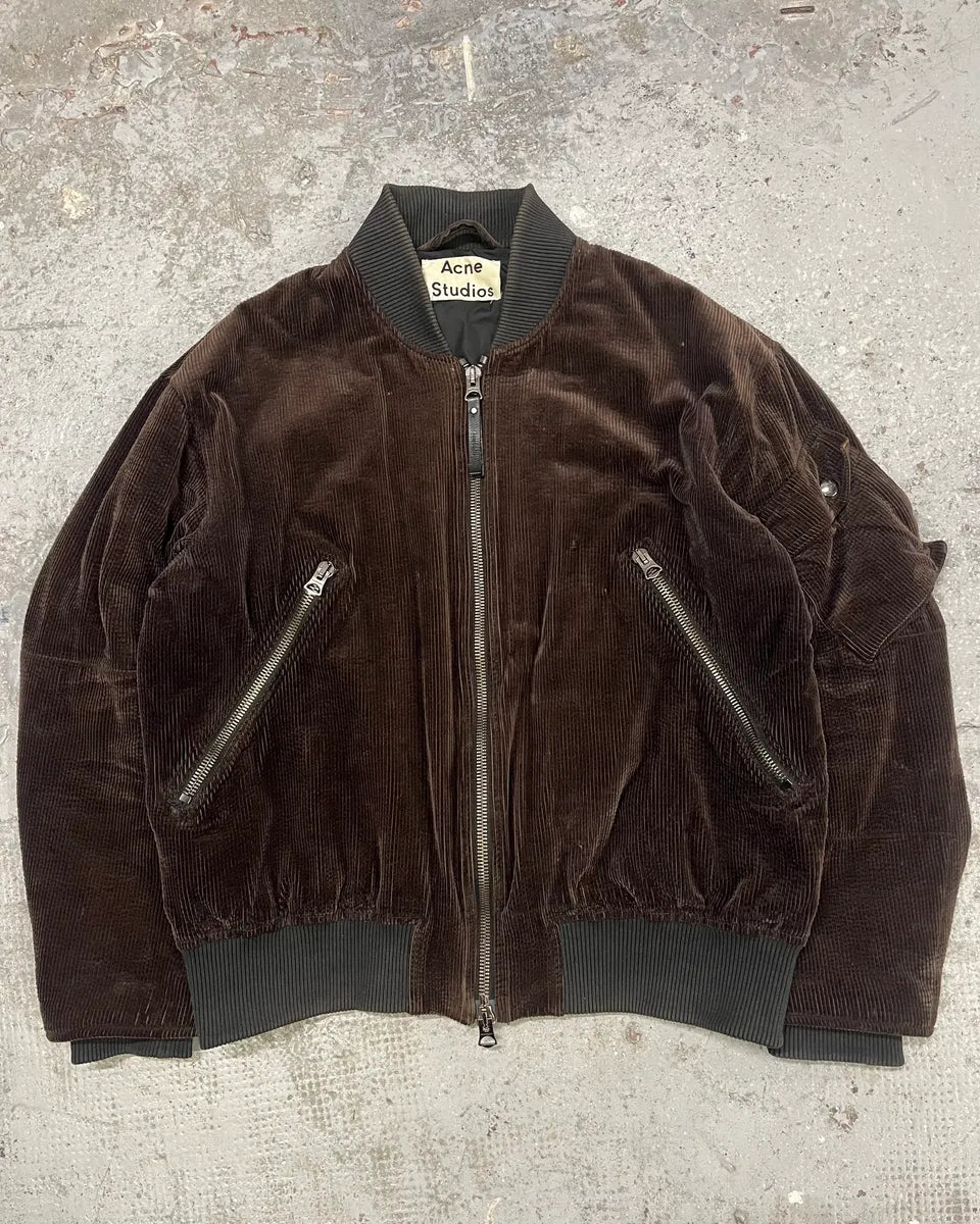 Acne Studios Brown Velvet Bomber Jacket yEdTGEc 0