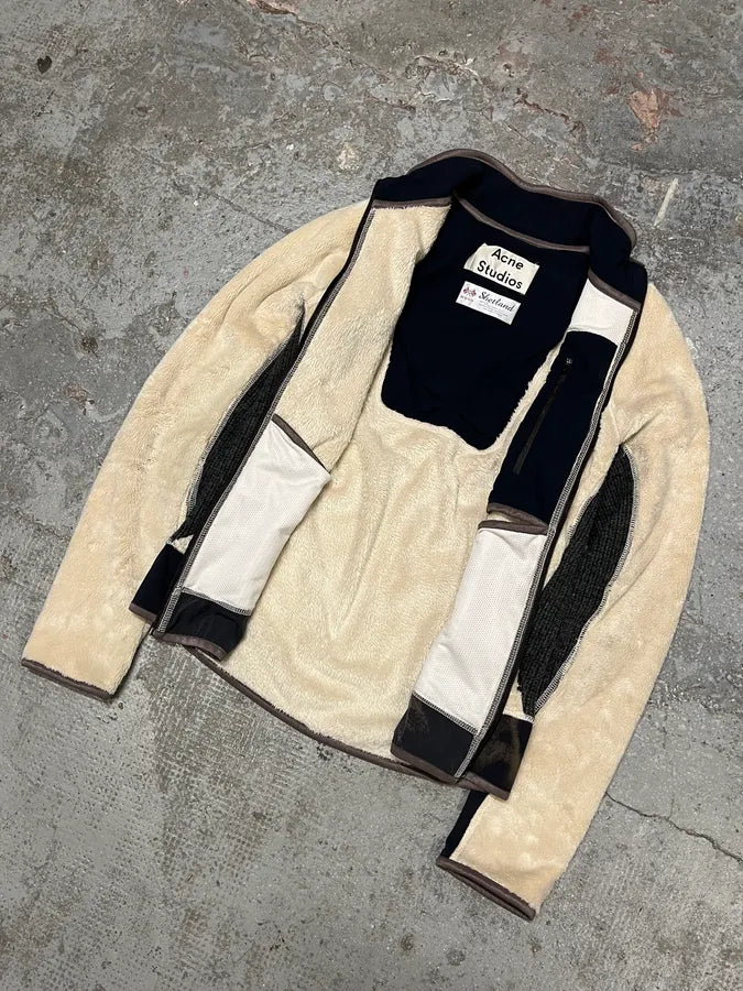 Acne Studios Creamy Tactical Back Fleece Zip-up Jacket (S/M) vuNqNEW 6