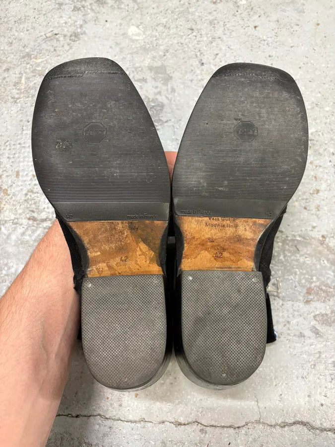 Acne Studios Cuban Black Suede Leather Boots BzjVBSo 8