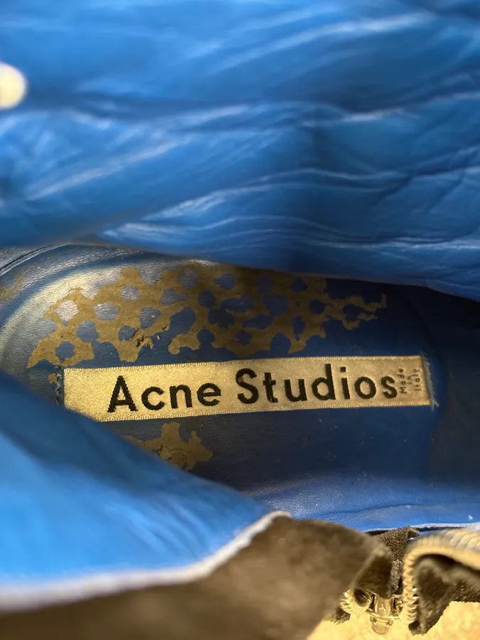 Acne Studios Cuban Black Suede Leather Boots BzjVBSo 10