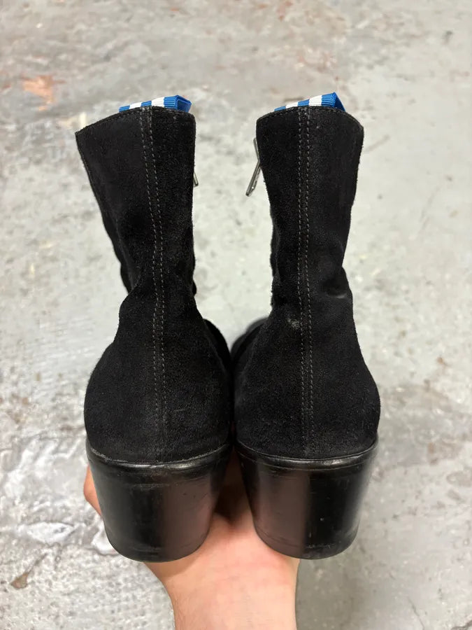 Acne Studios Cuban Black Suede Leather Boots BzjVBSo 7