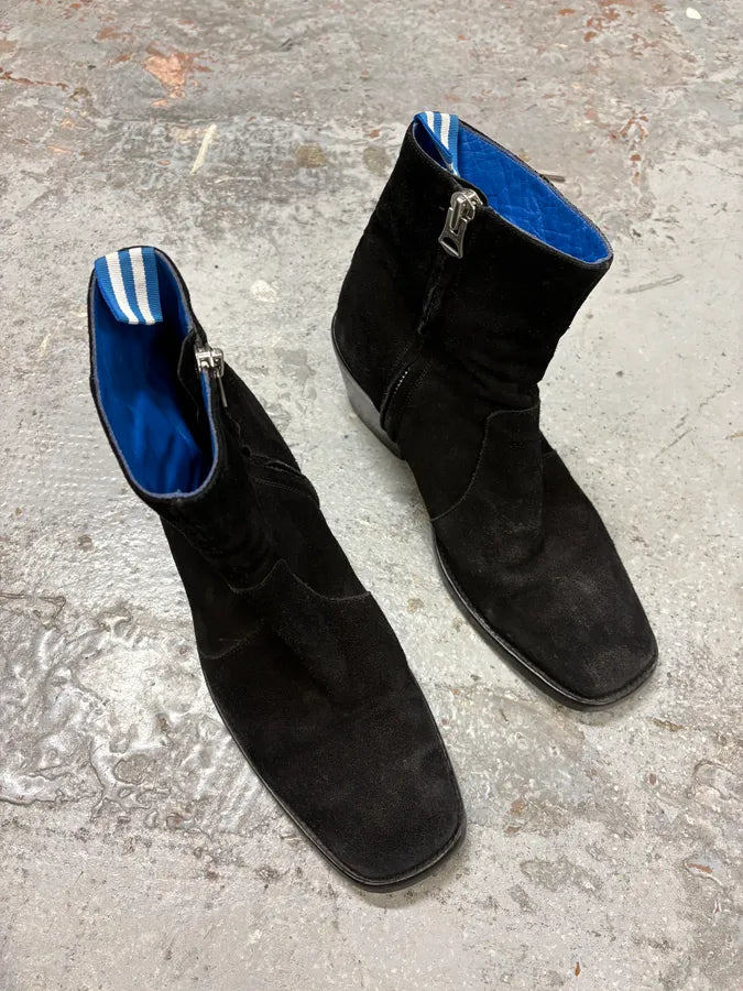 Acne Studios Cuban Black Suede Leather Boots BzjVBSo 3