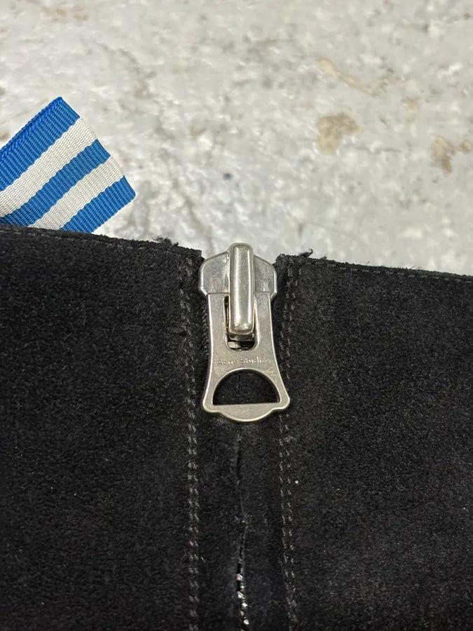 Acne Studios Cuban Black Suede Leather Boots BzjVBSo 6