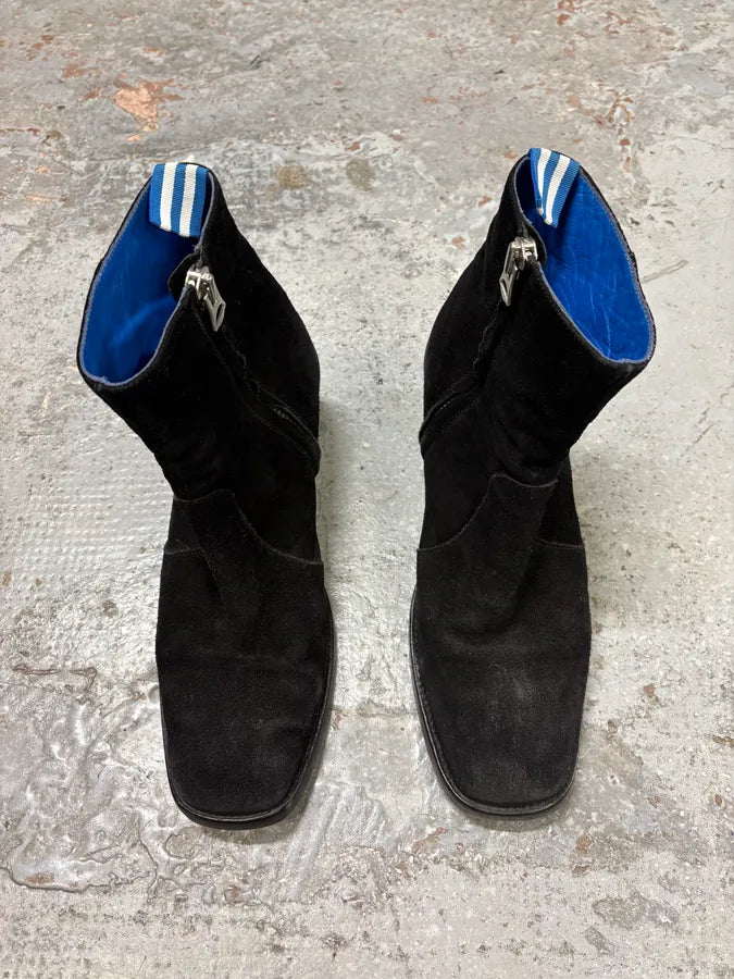 Acne Studios Cuban Black Suede Leather Boots BzjVBSo 1