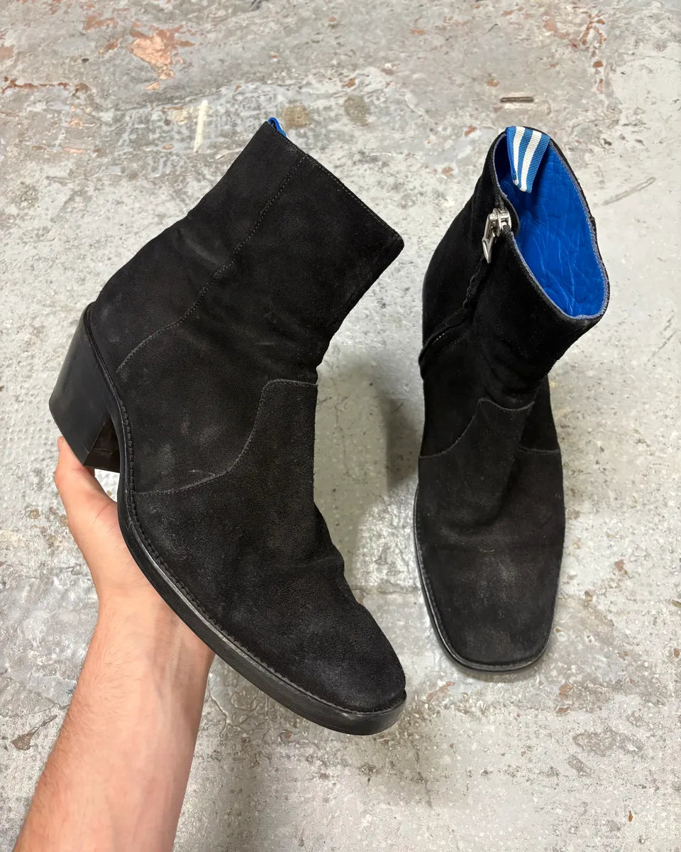 Acne Studios Cuban Black Suede Leather Boots BzjVBSo 0