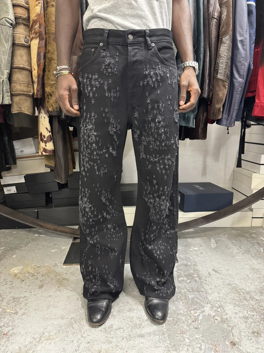 Acne Studios Distressed Holes Black Jeans hiXPKzb 0