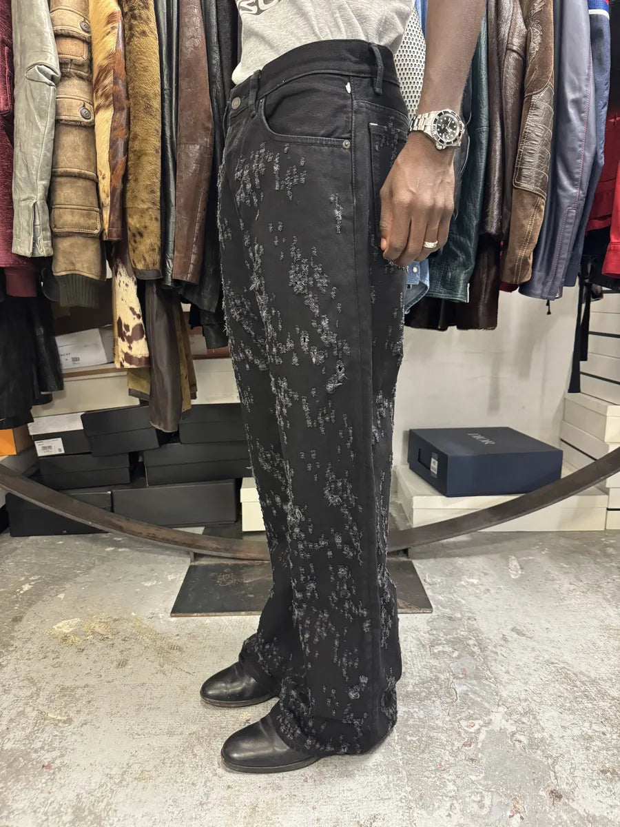 Acne Studios Distressed Holes Black Jeans hiXPKzb 2