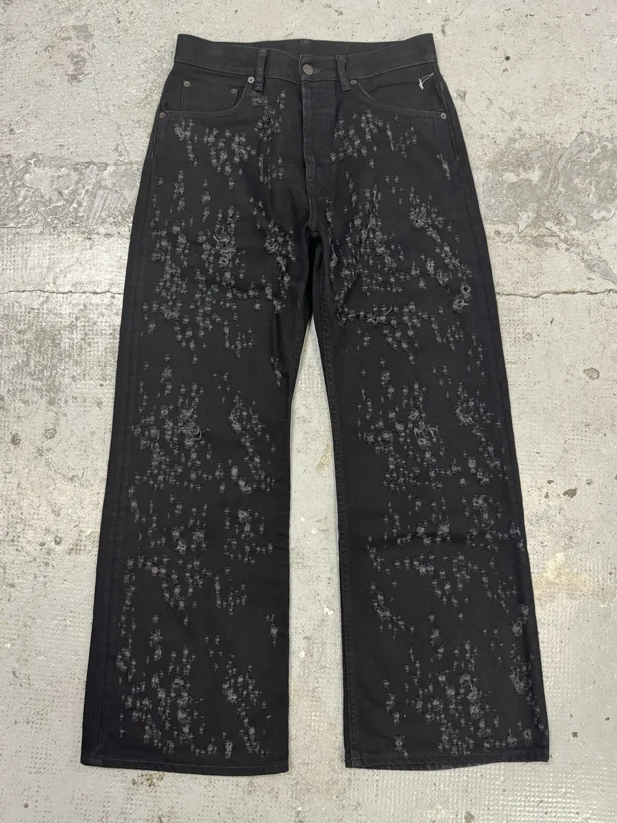 Acne Studios Distressed Holes Black Jeans hiXPKzb 3