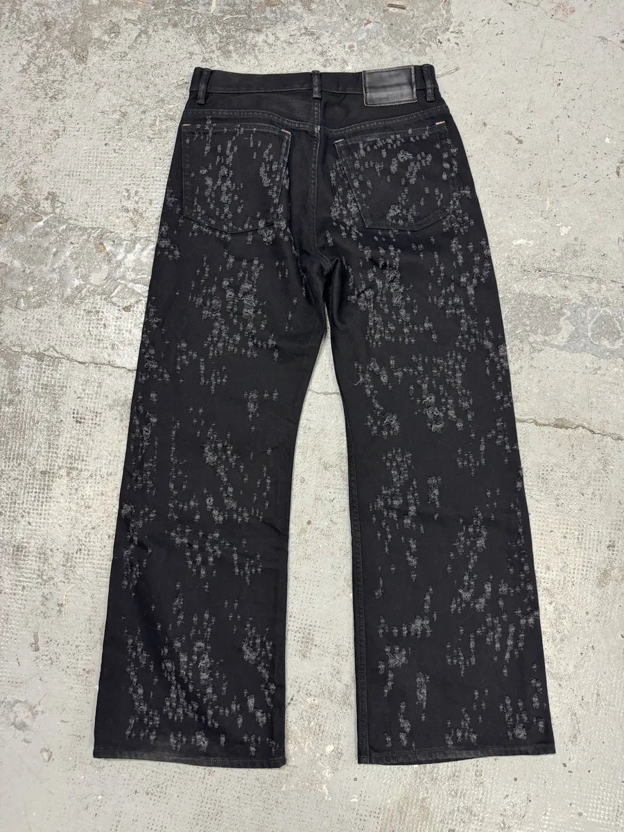 Acne Studios Distressed Holes Black Jeans hiXPKzb 4