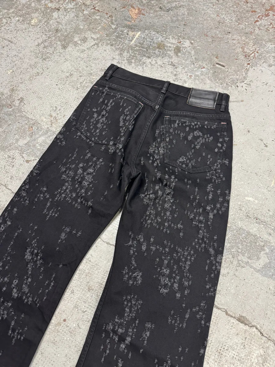 Acne Studios Distressed Holes Black Jeans hiXPKzb 7