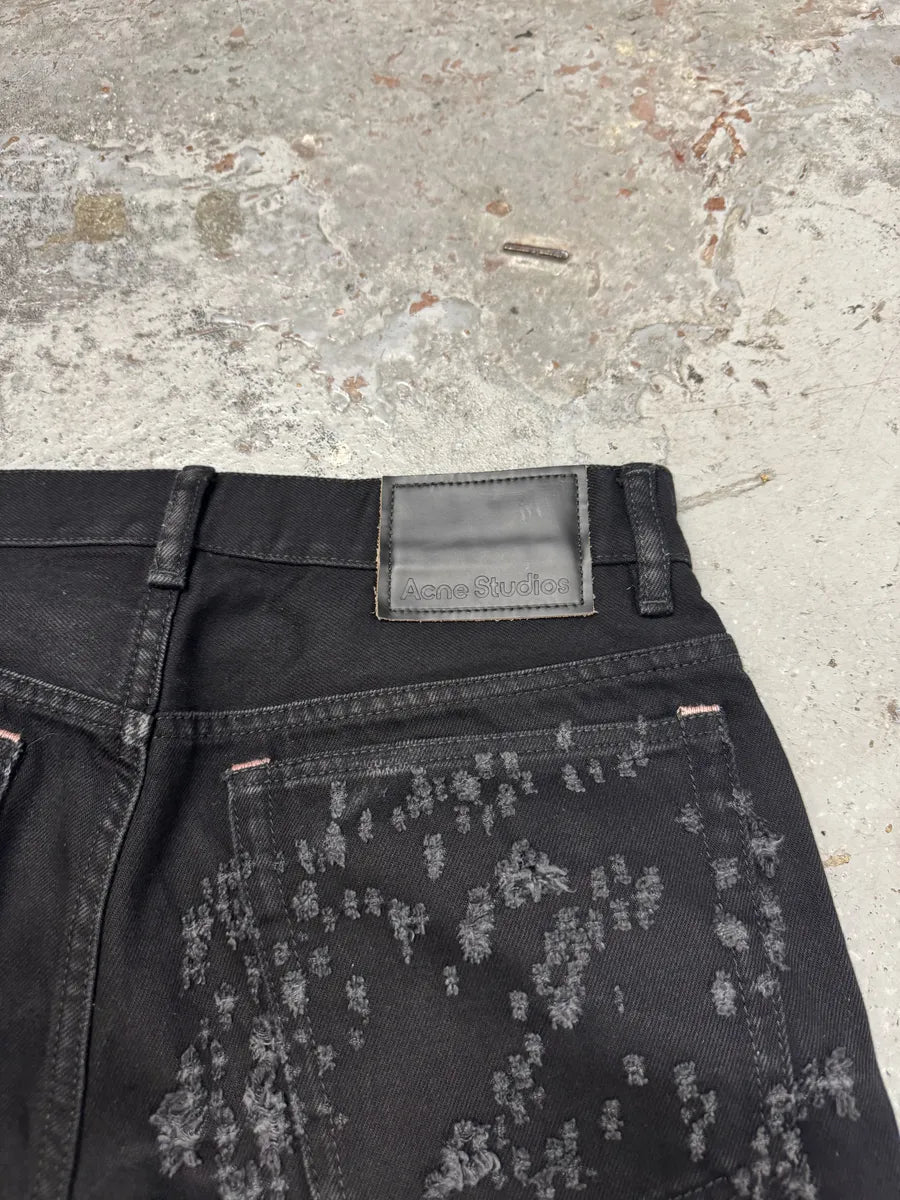 Acne Studios Distressed Holes Black Jeans hiXPKzb 8