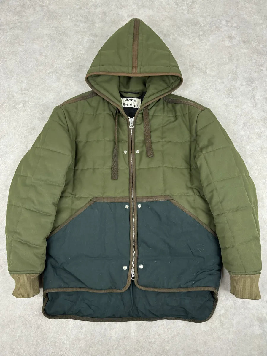 Acne Studios Green Nylon Quilted Puffer Jacket wKFSEyd 0