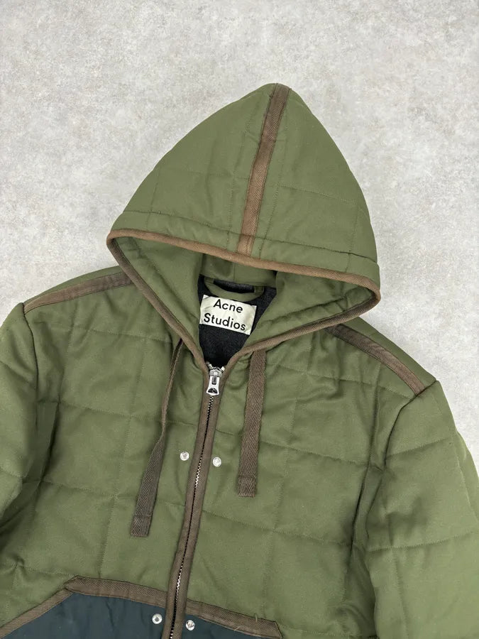 Acne Studios Green Nylon Quilted Puffer Jacket wKFSEyd 3