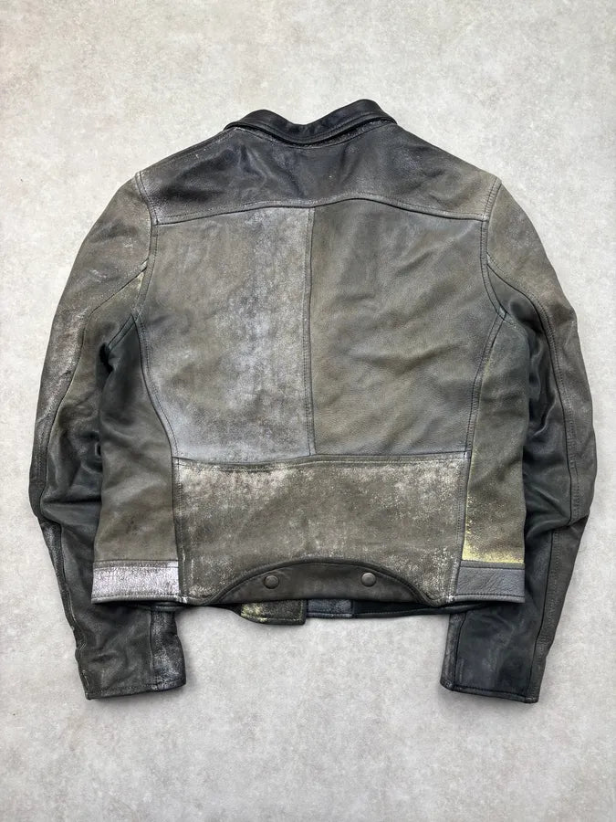 SS2009 Acne Studios Grey Leather Distressed Perfecto Jacket aTmOrYY 5