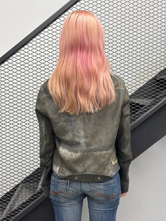 SS2009 Acne Studios Grey Leather Distressed Perfecto Jacket aTmOrYY 2