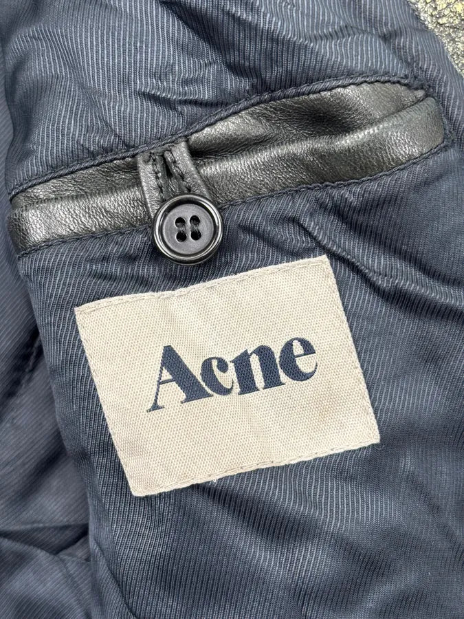 SS2009 Acne Studios Grey Leather Distressed Perfecto Jacket aTmOrYY 10