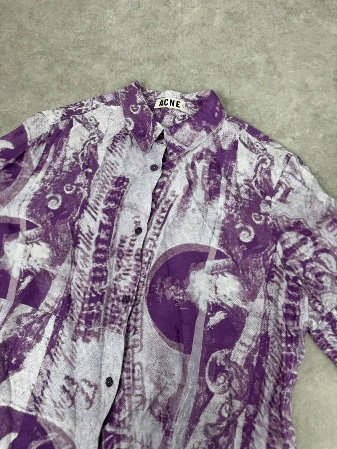 SS2013 Acne Studios Purple Dollar Short Sleeve Shirt  SNJlhOl 4