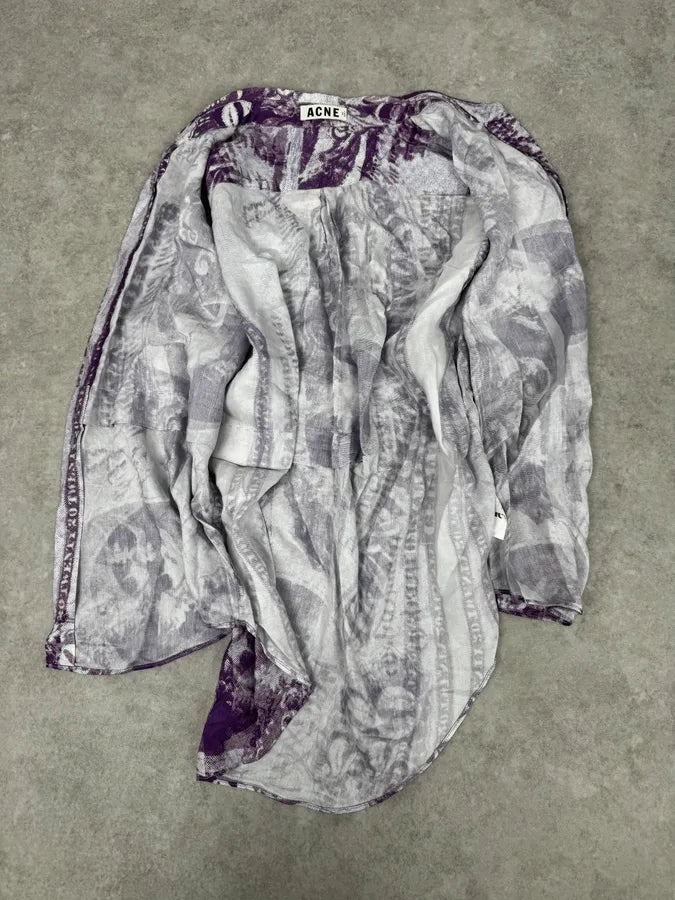 SS2013 Acne Studios Purple Dollar Short Sleeve Shirt  SNJlhOl 6