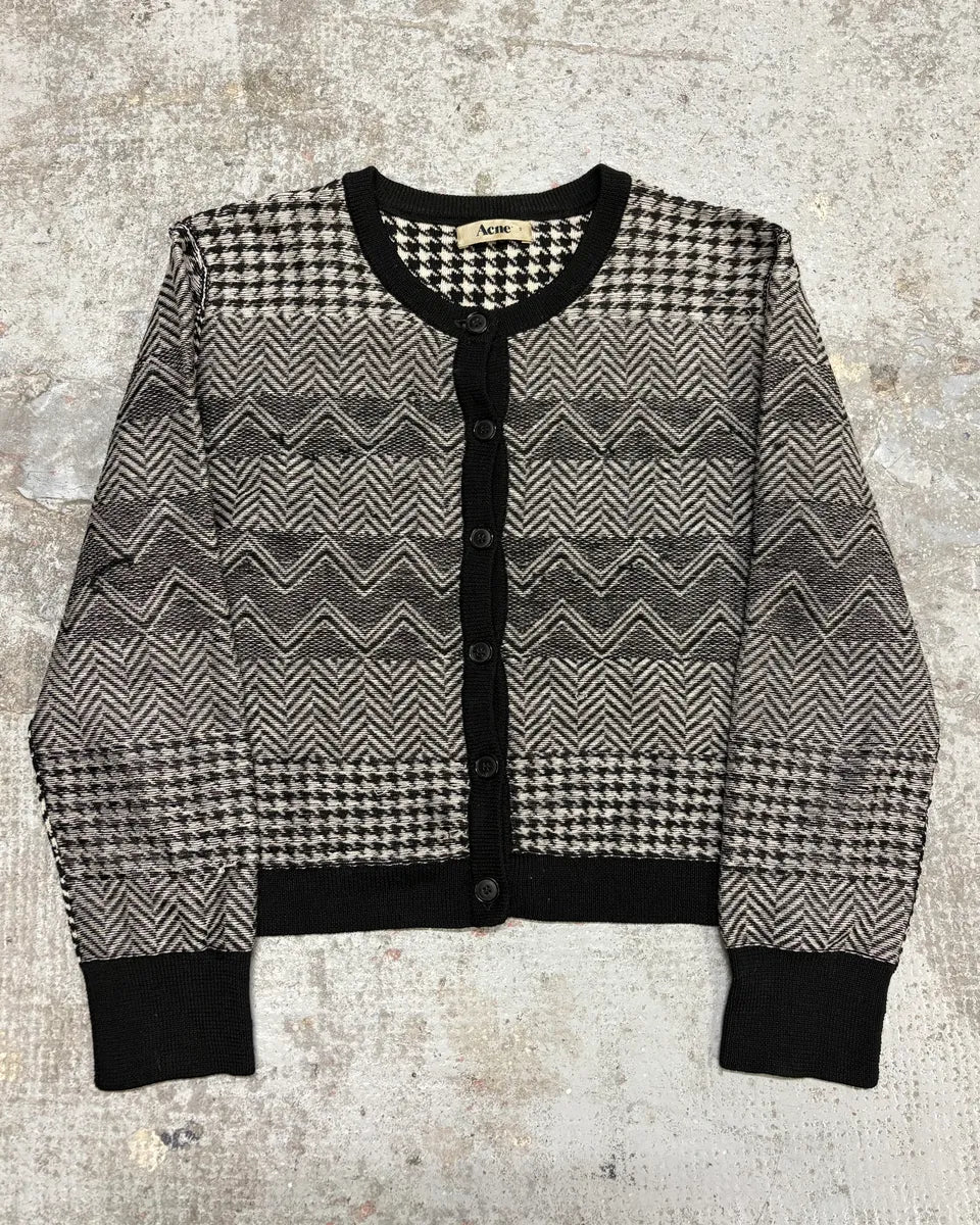 Acne Studios Light Minimalistic Patterned White Cardigan (S) FJXives 0