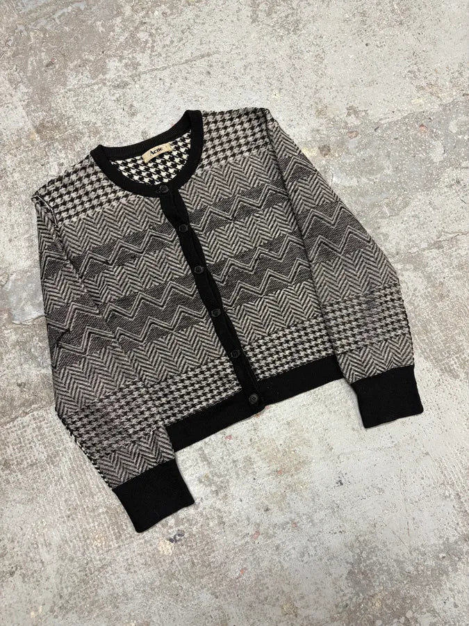 Acne Studios Light Minimalistic Patterned White Cardigan (S) FJXives 3