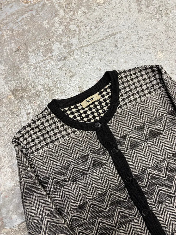 Acne Studios Light Minimalistic Patterned White Cardigan (S) FJXives 4