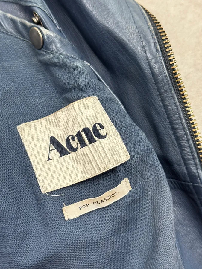 AW2010 Acne Studios Navy Eroded Biker Perfecto Leather Jacket SOUMcgk 10