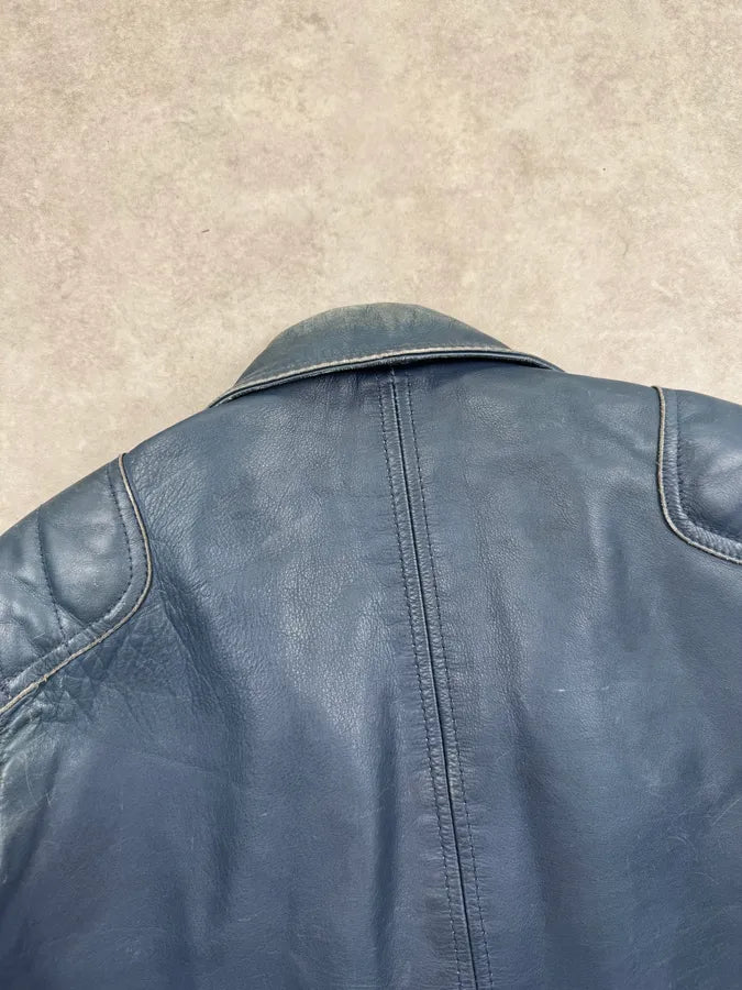 AW2010 Acne Studios Navy Eroded Biker Perfecto Leather Jacket SOUMcgk 7
