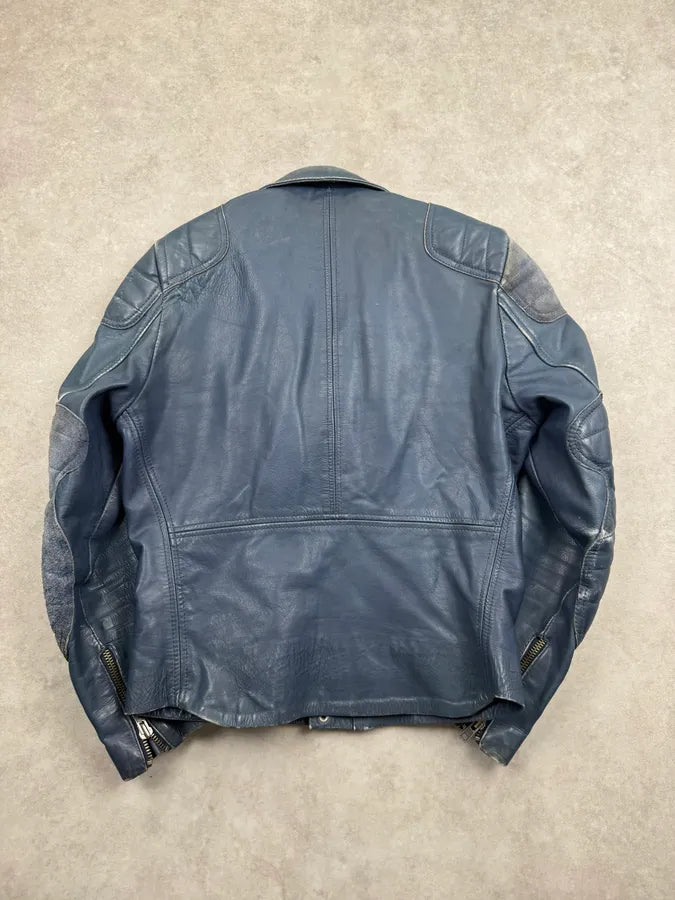 AW2010 Acne Studios Navy Eroded Biker Perfecto Leather Jacket SOUMcgk 6