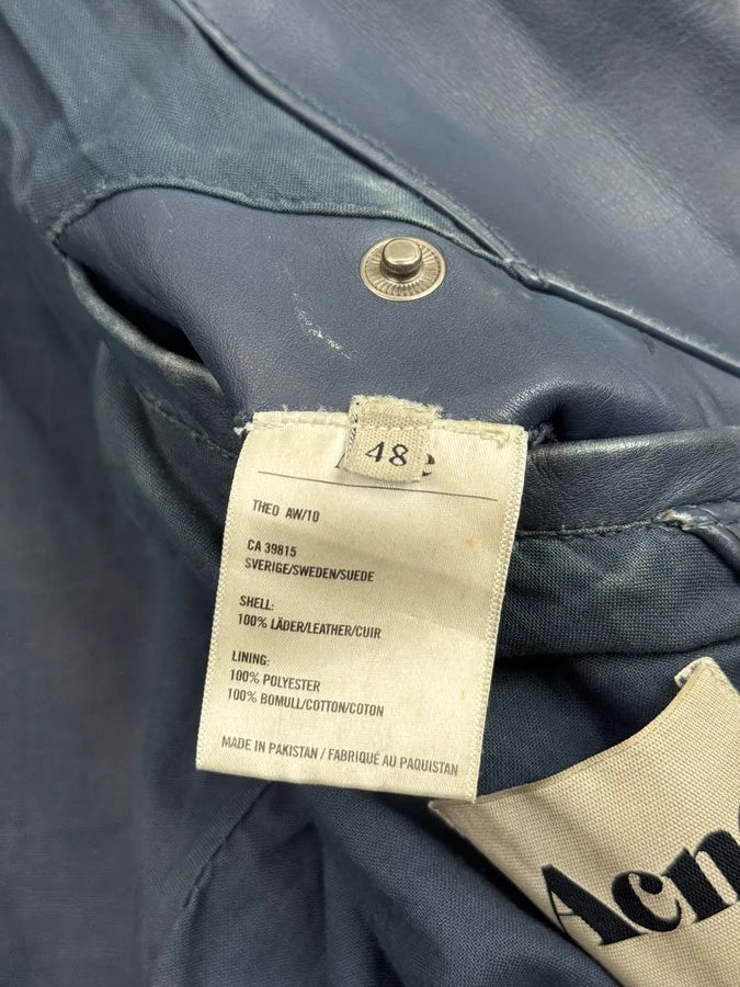 AW2010 Acne Studios Navy Eroded Biker Perfecto Leather Jacket SOUMcgk 11