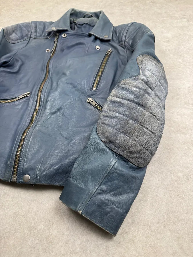 AW2010 Acne Studios Navy Eroded Biker Perfecto Leather Jacket SOUMcgk 4