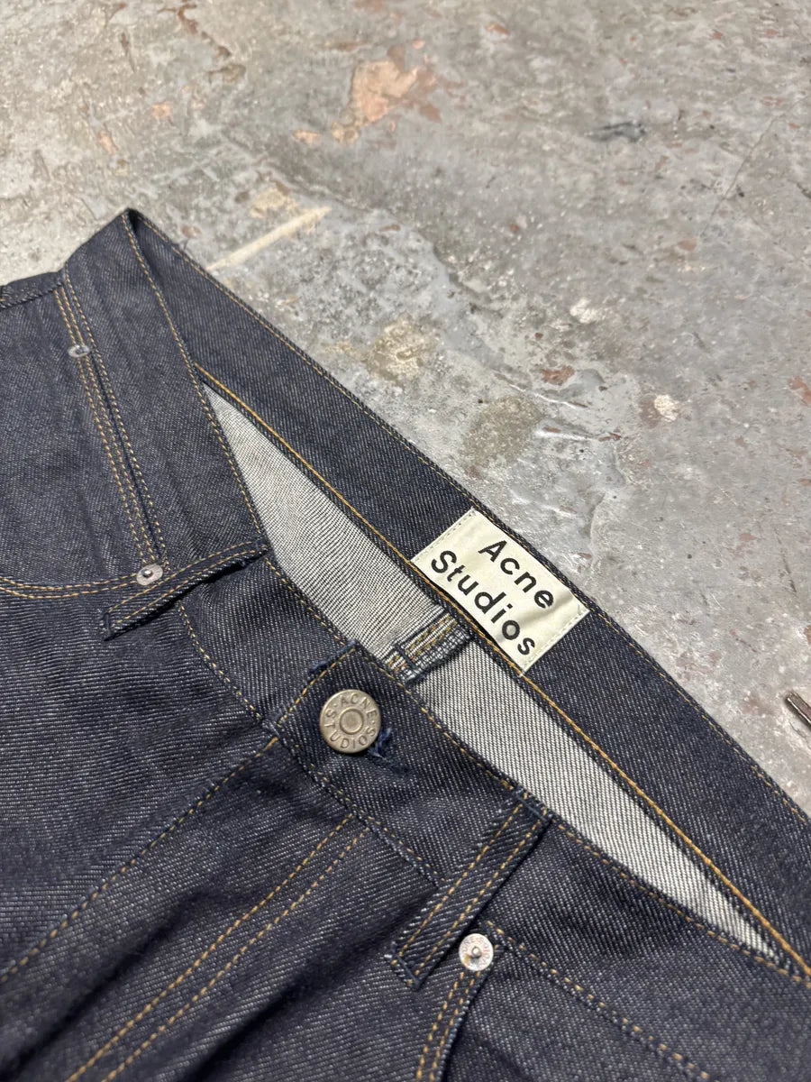 Acne Studios Navy Brut Denim Premium Jeans (L) IAoGEsx 5