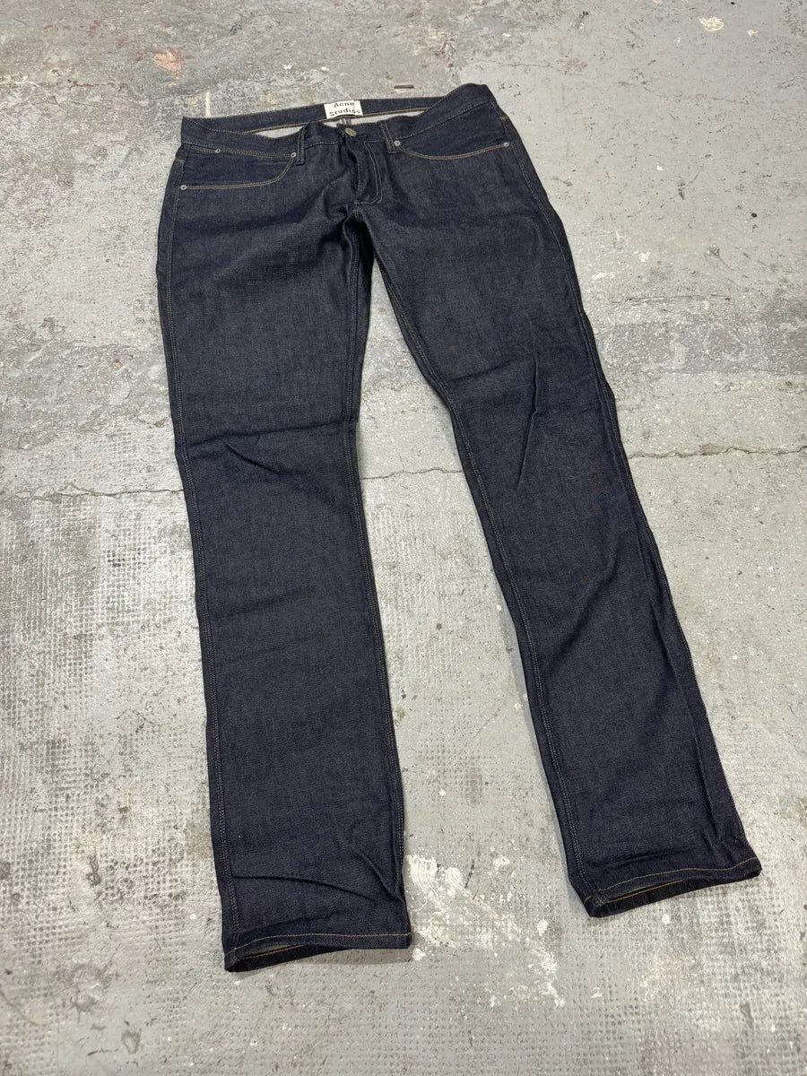 Acne Studios Navy Brut Denim Premium Jeans (L) IAoGEsx 6