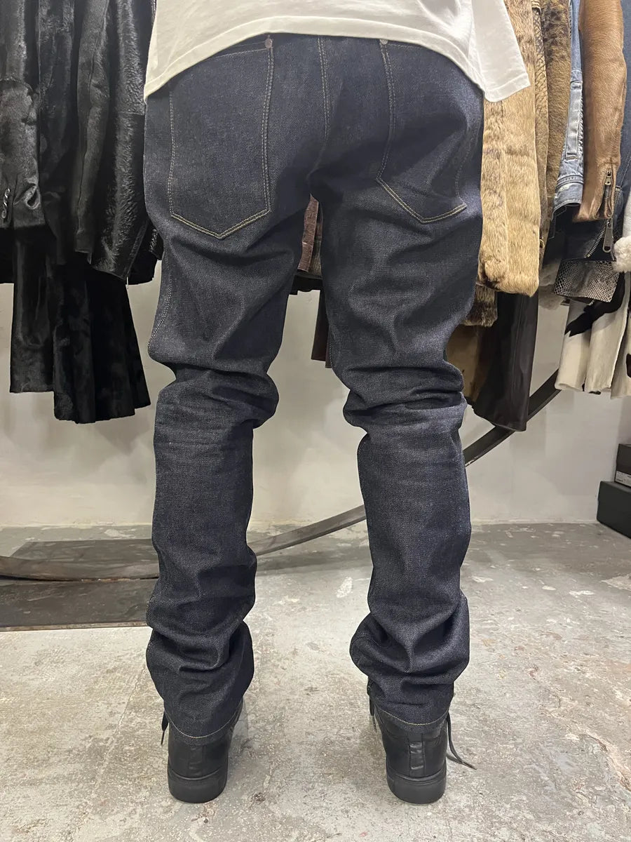 Acne Studios Navy Brut Denim Premium Jeans (L) IAoGEsx 7