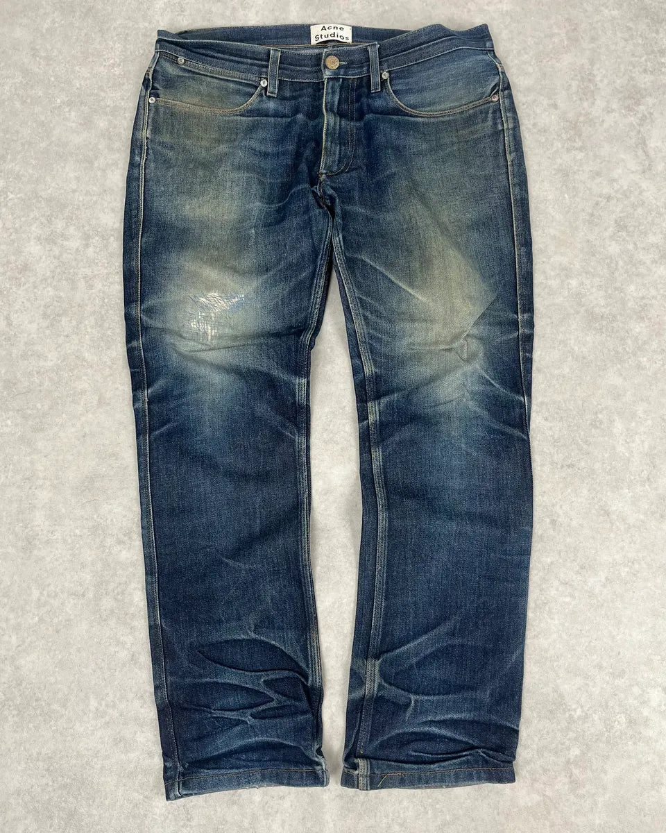 Acne Studios Navy Faded Rebel Denim Jeans MkaiEfl 0