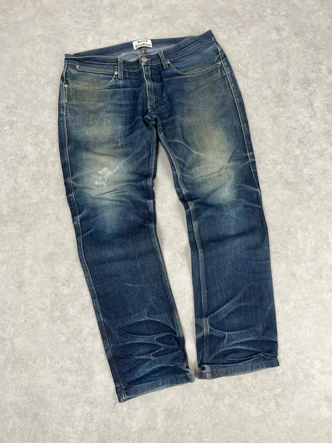 Acne Studios Navy Faded Rebel Denim Jeans MkaiEfl 4