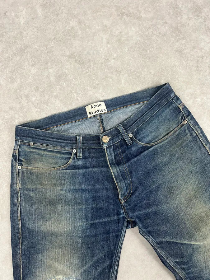 Acne Studios Navy Faded Rebel Denim Jeans MkaiEfl 5
