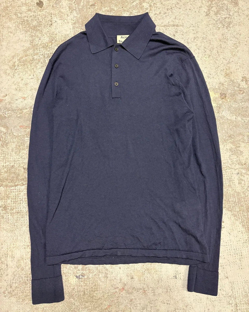 Acne Studios Navy Polo Sweater (S) AjcIvnb 0