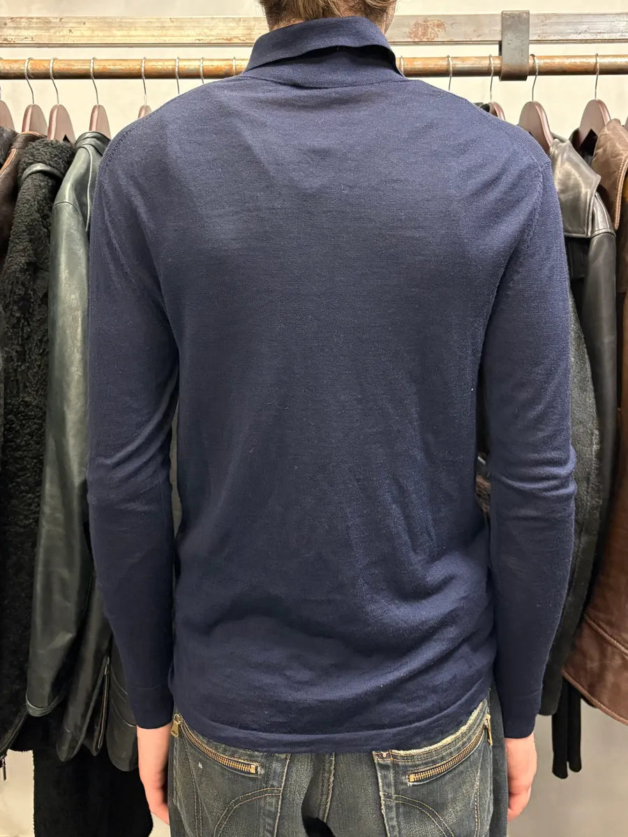 Acne Studios Navy Polo Sweater (S) AjcIvnb 2