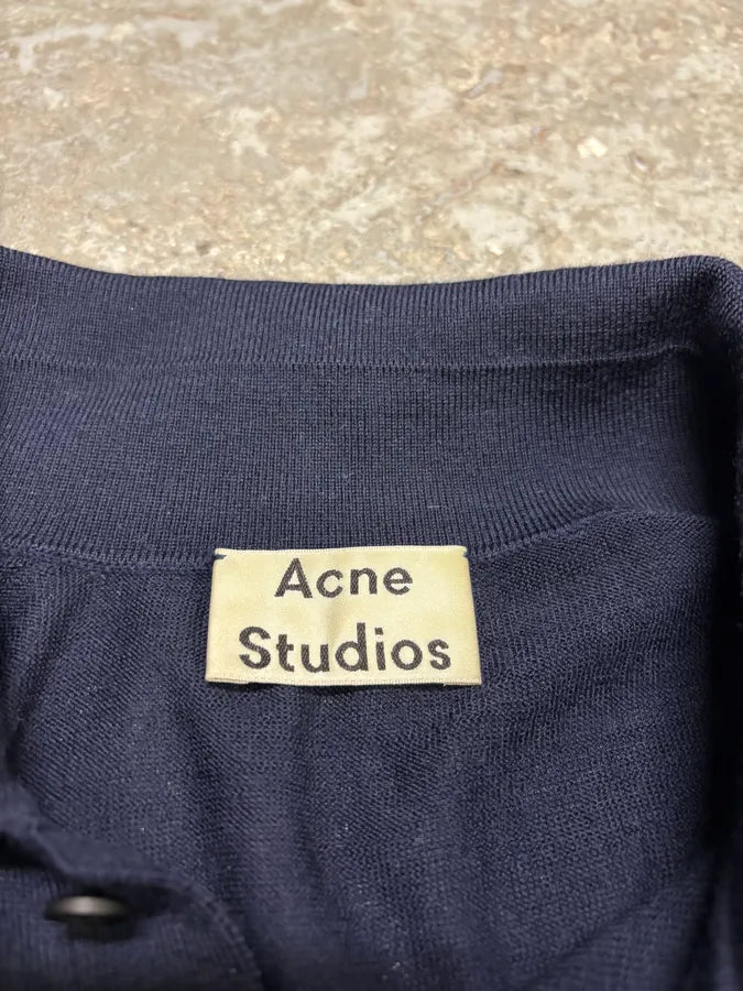 Acne Studios Navy Polo Sweater (S) AjcIvnb 6