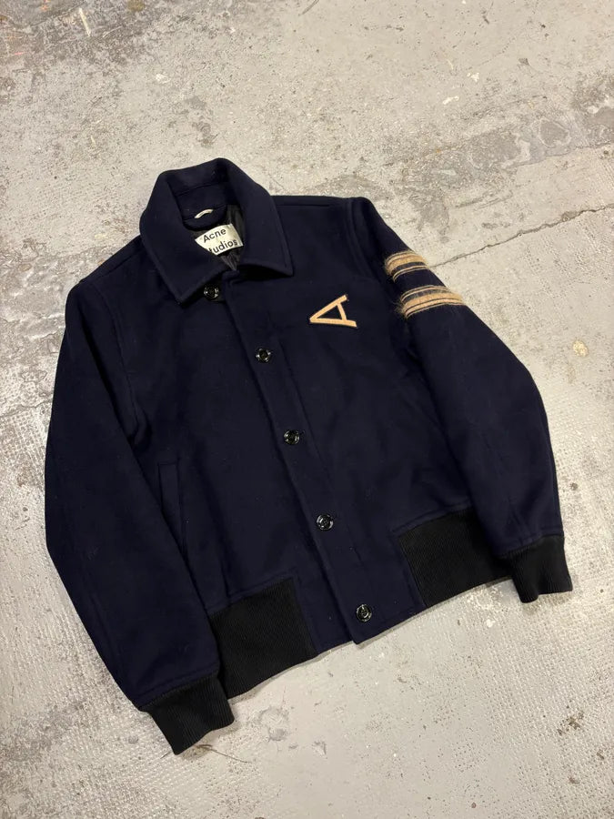 Acne Studios Navy Shell Wool Bomber Jacket ucLInmI 3