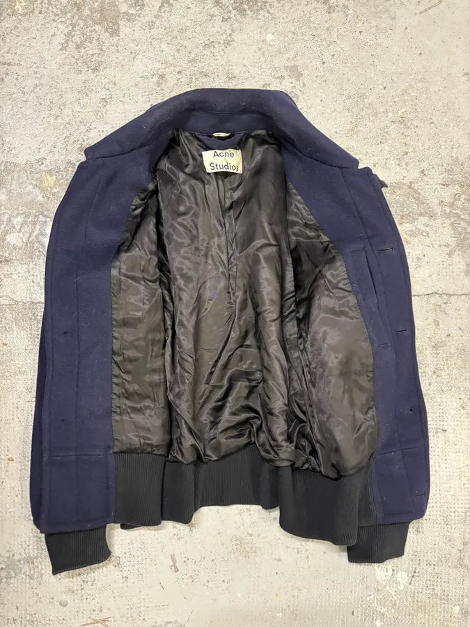 Acne Studios Navy Shell Wool Bomber Jacket ucLInmI 6