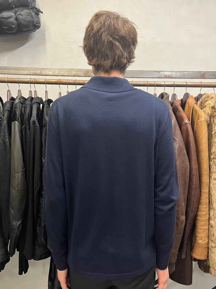 Acne Studios Navy Wool Polo Sweater (M) ndPcSPO 2