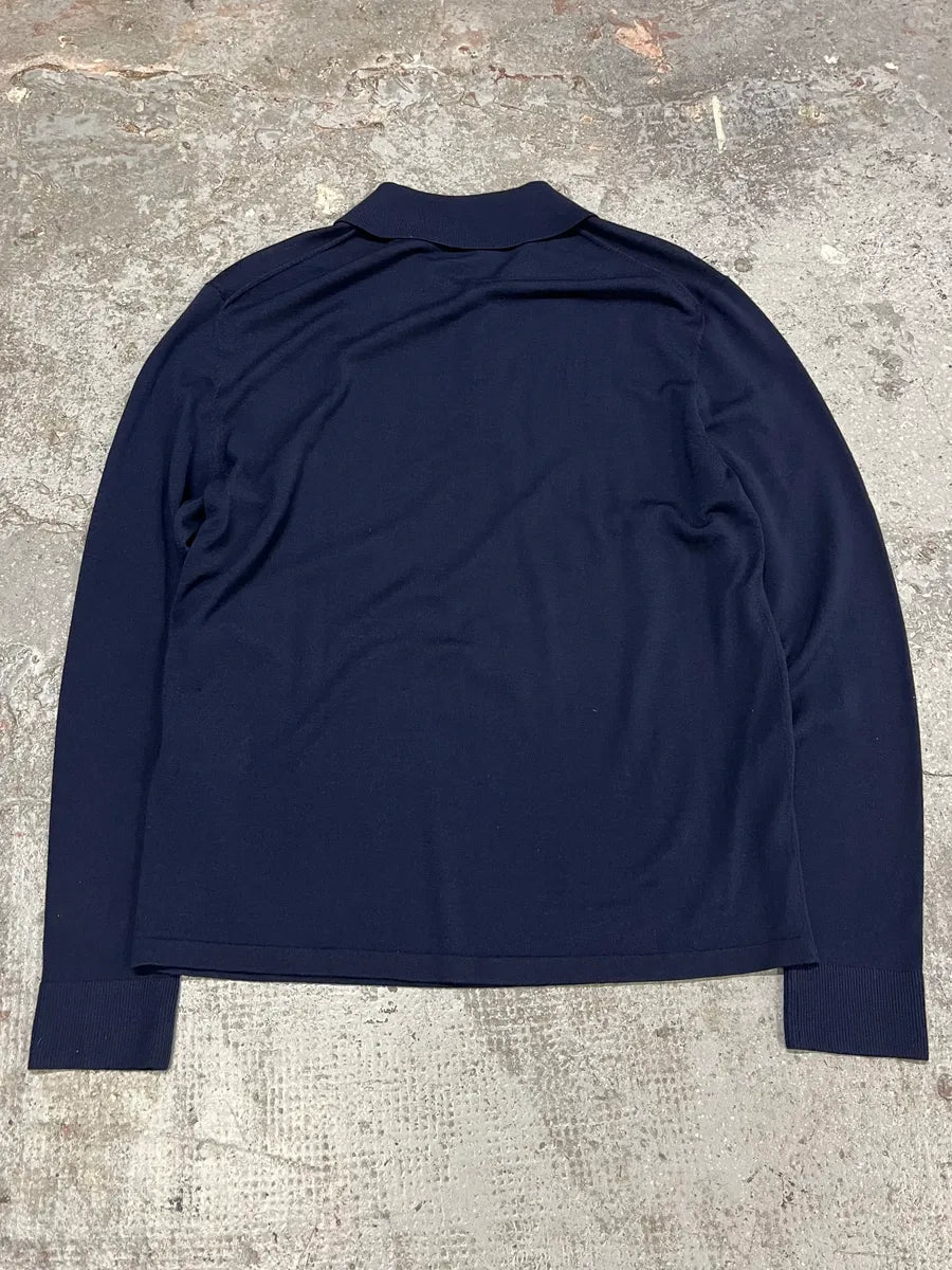 Acne Studios Navy Wool Polo Sweater (M) ndPcSPO 6