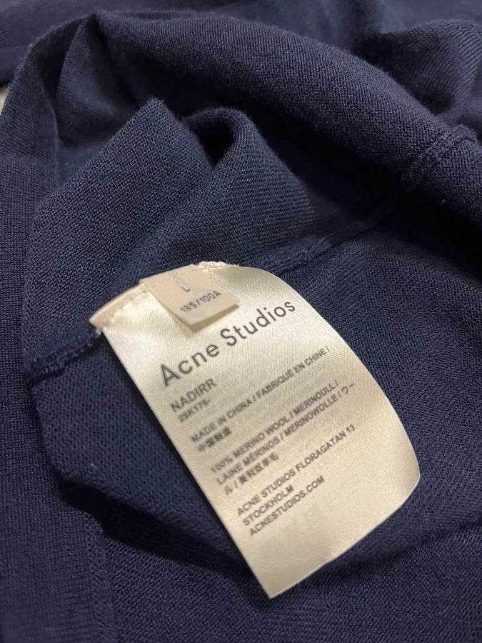 Acne Studios Navy Wool Polo Sweater ndPcSPO 8