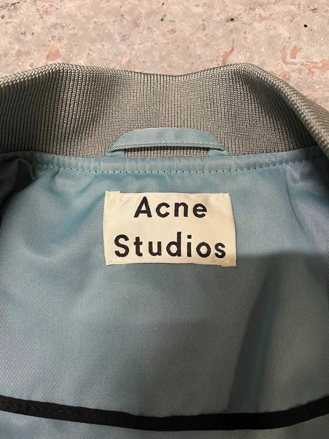 Acne Studios Nylon Pale Green Bomber Jacket (S) MzZysgI 8